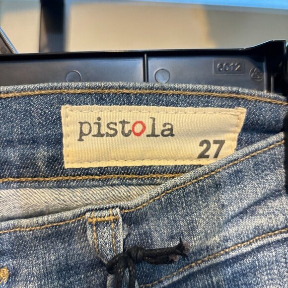 Pistola Audrey Distressed Denim Crop Jeans Santa Cruz - Picture 6 of 12